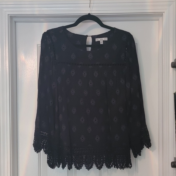palazzo Tops - Beautiful black embroidered top